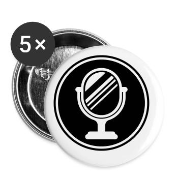 Spiegel Icon Silhouette - Buttons groß 56 mm (5er Pack) - Weiß - Vorne