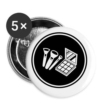 Make Up Cosmetics Icon - Buttons large 2.2''/56 mm (5-pack) - white - Front
