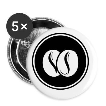 Coffee bean symbol - Buttons large 2.2''/56 mm (5-pack) - white - Front