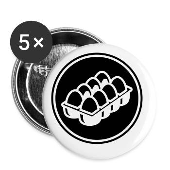 Eier symbol - Buttons groß 56 mm (5er Pack) - Weiß - Vorne