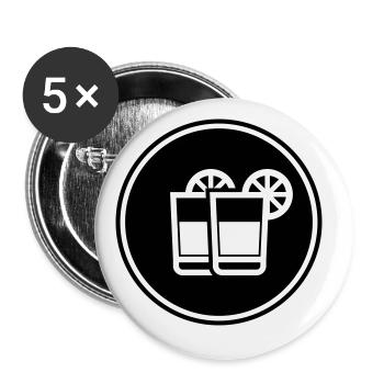 Icône de cocktail - Lot de 5 grands badges (56 mm) - blanc - Devant