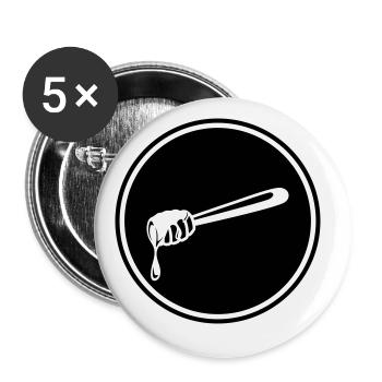Symbole de ciseau en bâton apiculteur - Lot de 5 grands badges (56 mm) - blanc - Devant