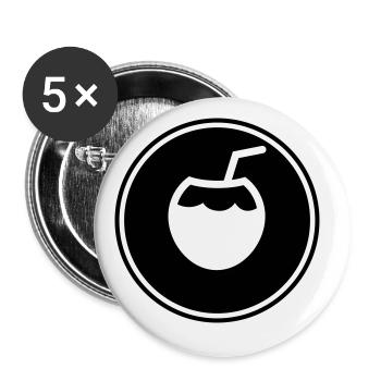 Icône de l’icône de la noix de - Lot de 5 grands badges (56 mm) - blanc - Devant