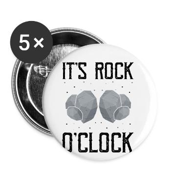 Recherche sur les roches et conception de roches à quartz - Lot de 5 grands badges (56 mm) - blanc - Devant