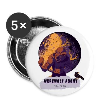 Loup-garou - Lot de 5 grands badges (56 mm) - blanc - Devant