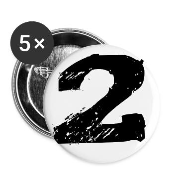 2 Maillot numéro - Lot de 5 grands badges (56 mm) - blanc - Devant