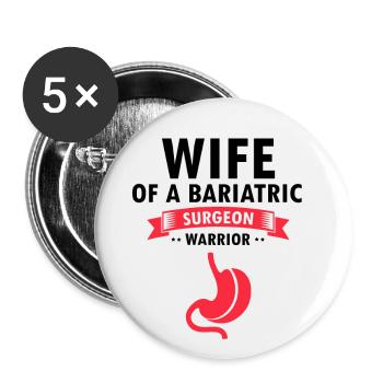 Gastric Bypass and Gastric Bypass Operation Design - Buttons large 2.2''/56 mm (5-pack) - white - Front