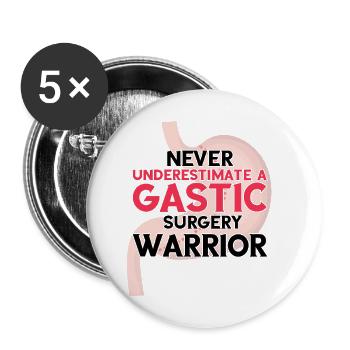 Magenbypass und Magenbypass Operation Design - Buttons groß 56 mm (5er Pack) - Weiß - Vorne