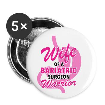 Gastric Surgery Design for Gastric Bypass Patient - Buttons large 2.2''/56 mm (5-pack) - white - Front