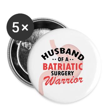 Gastric Surgery Design for Gastric Bypass Patient - Buttons large 2.2''/56 mm (5-pack) - white - Front