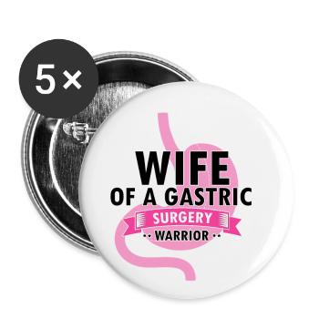 Magenbypass und Magenbypass Operation Design - Buttons groß 56 mm (5er Pack) - Weiß - Vorne