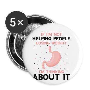 Gastric Bypass and Gastric Bypass Operation Design - Buttons large 2.2''/56 mm (5-pack) - white - Front