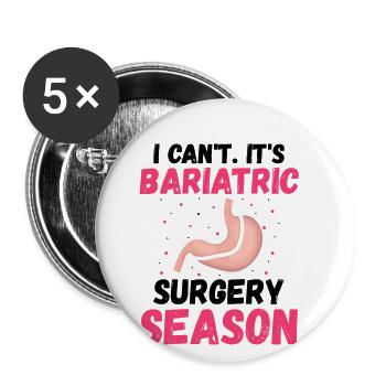 Gastric Bypass and Gastric Bypass Operation Design - Buttons large 2.2''/56 mm (5-pack) - white - Front