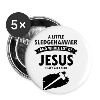 House demolition and house renovation - Buttons large 2.2''/56 mm (5-pack) - white - Front