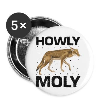 Conception de coyote pour les réacteurs de coyote - Lot de 5 grands badges (56 mm) - blanc - Devant