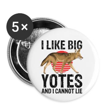 Kojotenjäger Design für Kojotenjagd - Buttons groß 56 mm (5er Pack) - Weiß - Vorne