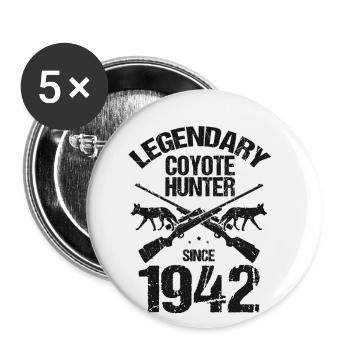 Coyote Hunter Design for Coyote Hunting - Buttons large 2.2''/56 mm (5-pack) - white - Front