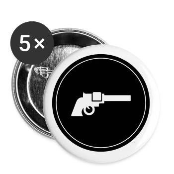 Weapon Symbol Pistol - Buttons large 2.2''/56 mm (5-pack) - white - Front