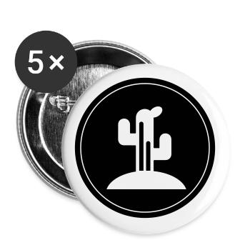 Cactus plant - Buttons large 2.2''/56 mm (5-pack) - white - Front