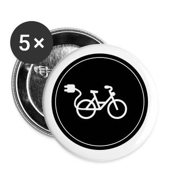 ebike fahrrad Radfahren - Buttons groß 56 mm (5er Pack) - Weiß - Vorne