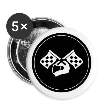 Racer helmet - Buttons large 2.2''/56 mm (5-pack) - white - Front