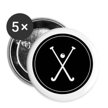 Feldhockey symbol - Buttons groß 56 mm (5er Pack) - Weiß - Vorne