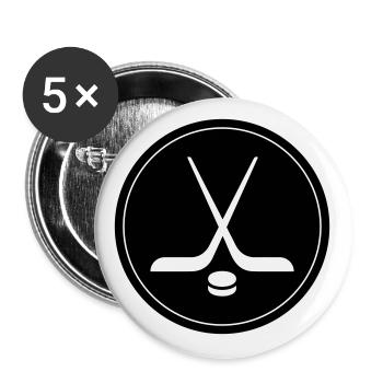 Symbole du logo du hockey sur glace - Lot de 5 grands badges (56 mm) - blanc - Devant