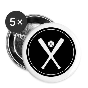 Icône du baseball - Lot de 5 grands badges (56 mm) - blanc - Devant