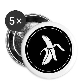 Icône Banane - Lot de 5 grands badges (56 mm) - blanc - Devant