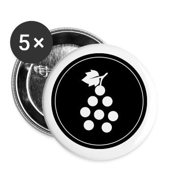Grapes Symbol - Buttons large 2.2''/56 mm (5-pack) - white - Front