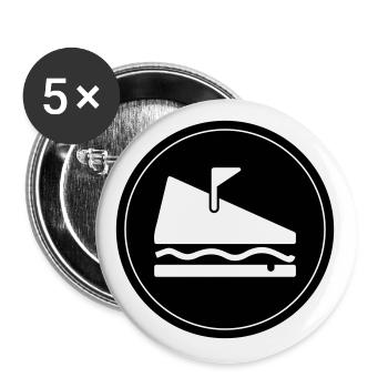 Sandwich Food - Buttons large 2.2''/56 mm (5-pack) - white - Front
