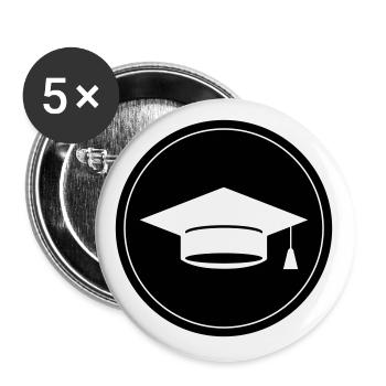 Student Abschluss - Buttons groß 56 mm (5er Pack) - Weiß - Vorne