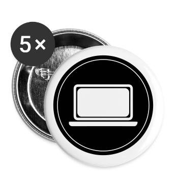 Ordinateur portable Pc Office - Lot de 5 grands badges (56 mm) - blanc - Devant