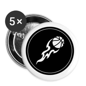 Basketball flame - Buttons large 2.2''/56 mm (5-pack) - white - Front