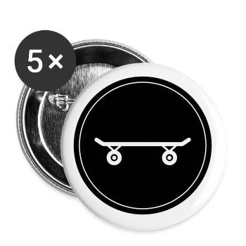 Skateboard Skaters - Lot de 5 grands badges (56 mm) - blanc - Devant
