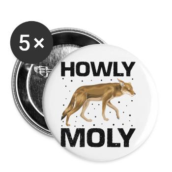 Conception de coyote pour les réacteurs de coyote - Lot de 5 grands badges (56 mm) - blanc - Devant
