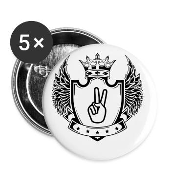 Armoiries de la Paix de la Main - Lot de 5 grands badges (56 mm) - blanc - Devant