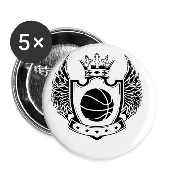 Basketball Crest - Buttons large 2.2''/56 mm (5-pack) - white - Front