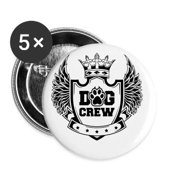 Dog Crew Crest Logo - Buttons large 2.2''/56 mm (5-pack) - white - Front
