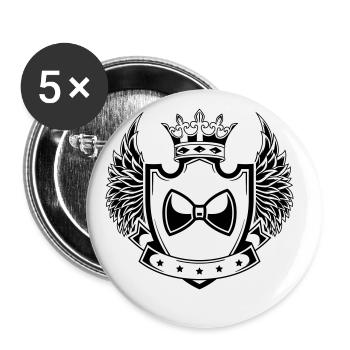 Bow Tie Gentleman Coat of Arms - Buttons large 2.2''/56 mm (5-pack) - white - Front