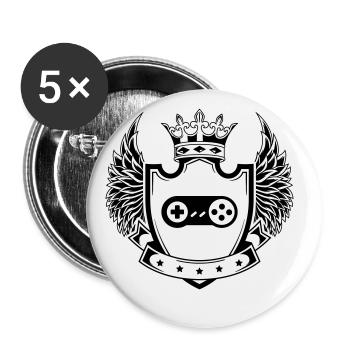 Gamepad Coat of Arms Gamer - Buttons large 2.2''/56 mm (5-pack) - white - Front
