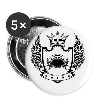 Krebs Wappen - Buttons groß 56 mm (5er Pack) - Weiß - Vorne