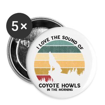 Conception de coyote pour les réacteurs de coyote - Lot de 5 grands badges (56 mm) - blanc - Devant