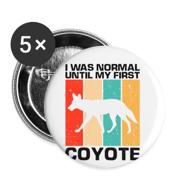 Kojotenjäger Design für Kojotenjagd - Buttons groß 56 mm (5er Pack) - Weiß - Vorne