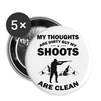 Coyote Capture and Coyote Hunter Design - Buttons large 2.2''/56 mm (5-pack) - white - Front