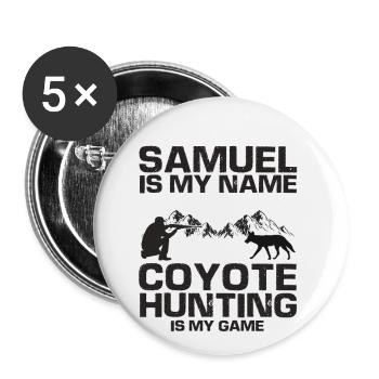 Conception de coyote pour les réacteurs de coyote - Lot de 5 grands badges (56 mm) - blanc - Devant