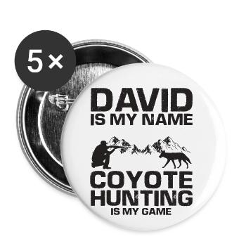 Coyote Design for Coyote Shreactors - Buttons large 2.2''/56 mm (5-pack) - white - Front