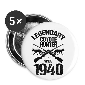 Coyote Design for Coyote Shreactors - Buttons large 2.2''/56 mm (5-pack) - white - Front