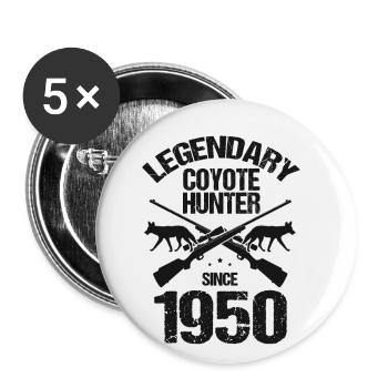 Coyote Design for Coyote Shreactors - Buttons large 2.2''/56 mm (5-pack) - white - Front