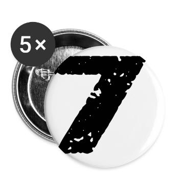 7 Zahl Trikot - Buttons groß 56 mm (5er Pack) - Weiß - Vorne